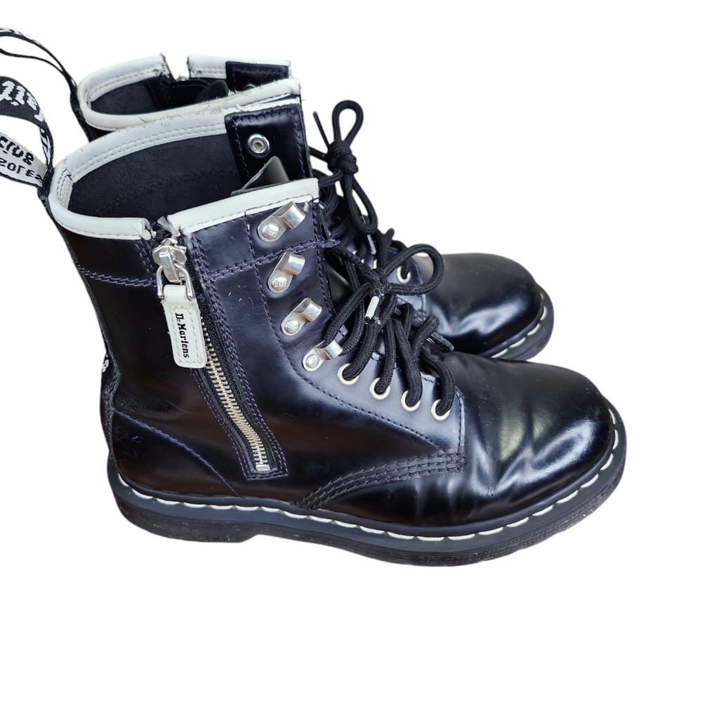 Dr. Martens 1460 Lace and Zipper Leather Boots (6USM) - Picture 7 of 14